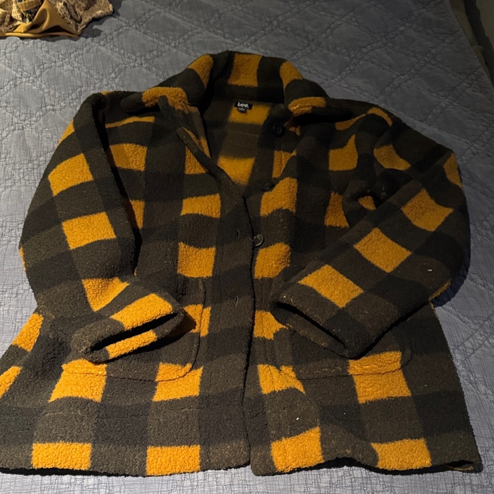 Lee Black and Orange Plaid Blazer